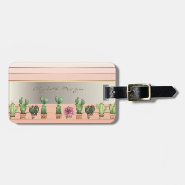 Elegant Stylish Chic,Blommor,Kaktus Bagagebricka (Horisontell Framsida)