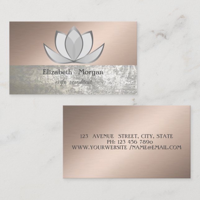 Elegant Stylish Chic Professionell Lotus Affärs Ca Visitkort (Fram/baksida)