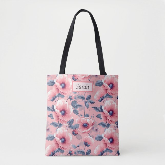 Elegant Stylish Cute Boho Pink Botanical Floral Tygkasse (Framsida)