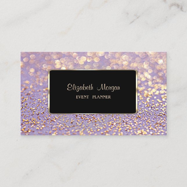 Elegant Stylish, Falskt Guld, Glittrande Bokeh Visitkort (Framsida)