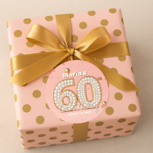 Elegant Stylish Pearl Gold Soft Pink 60th Birthday
