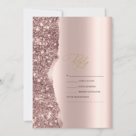 Elegant Stylish Rose Gold Glitter Script RSVP Inbjudningar