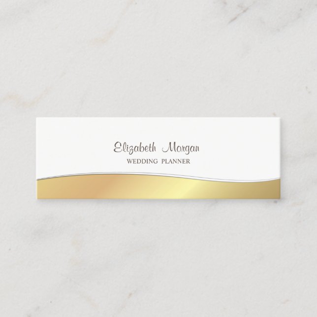 Elegant Stylish Sofistikerad, Oäkta Guld Mini Visitkort (Framsida)