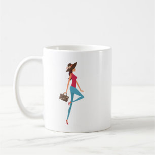 Elegant,Styrka,Snyggt,Sassy Girl,Rosa Personlig Kaffemugg