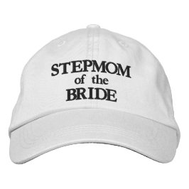 Elegant styvmoder till bruden svart och vit bröllo broderad keps