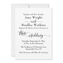 Elegant subtle Typography, Black on White Bröllop