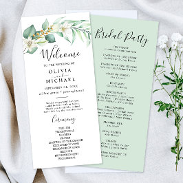 Elegant Succulent Greenery Bröllopsprogram