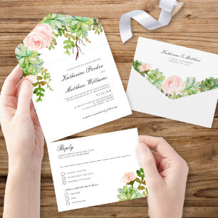Elegant Succulent Ro Garden Boho Bröllop