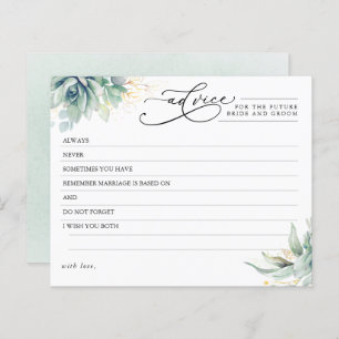 Elegant Succulents Greenery Advice Card