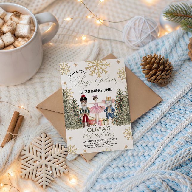 Elegant Sugar Plum Nutcracker Invite Inbjudningar (Skapare uppladdad)