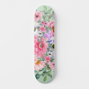 Elegant Summer Garden Blommigts Mini Skateboard Bräda 18,5 Cm