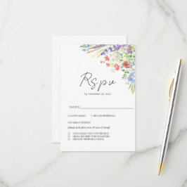 Elegant Summer Meadow Wildblommor Bröllop OSA Kort