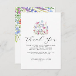 Elegant Summer Meadow Wildblommor Bröllop Tack Kort