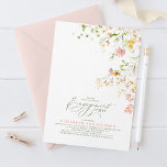 Elegant Summer Meadow Wildblommor Förlovningsfest Inbjudningar<br><div class="desc">Den här charmerande inbjudan med den mjuka pastel färg är perfekt för vilken vår eller sommar förlovningsfest som helst och kan fungera för alla par som kärlek utomhus! Baksidan av inbjudan är anpassadet - den mjuka rosan eller den lätta gulten i stället för den sage-grönten - ser också söt ut!...</div>