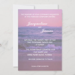 Elegant Summer Sunset Beach Wedding Inbjudningar