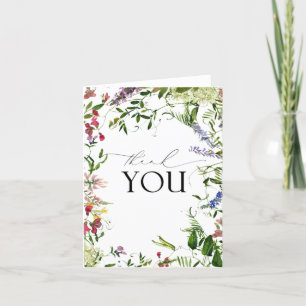 Elegant Summer Wildblomcalligraphy Tack Kort