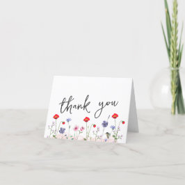 Elegant Summer Wildblomma Baby Shower Tack Kort