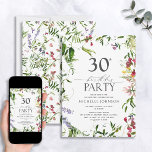 Elegant Summer Wildblomma Watercolor 30års födelse Inbjudningar<br><div class="desc">Tittar du göra ett varaktigt intryck på dina gäster? Se till att 30års födelsedag firande är en du kommer ihåg med den här Eleganten Sommar Watercolor 30års födelsedag inbjudan till. De här vackra inbjudningarna ger dig lite elegans till din stora dag. Baksidan har en passande helliggande vildblomma mönster för en...</div>