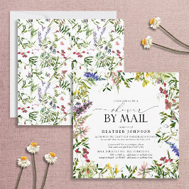 Elegant Summer Wildblomme Möhippa Mail Inbjudningar