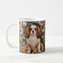 Elegant Sunblommor Cavalier Kung Charles Spain Kaffemugg
