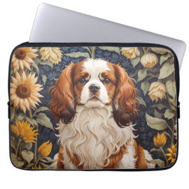Elegant Sunblommor Cavalier Kung Charles Spain Laptop Fodral
