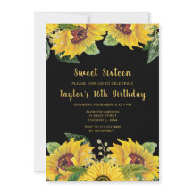 Elegant Sunflowers and Foliage Sweet Sixteen