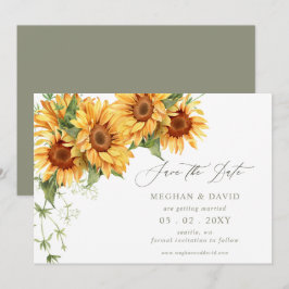 Elegant Sunflowers Garden Floral Save the Date Meddelande