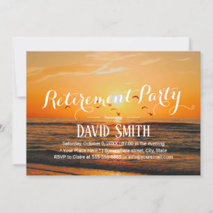 Elegant Sunset Beach Pension Party Inbjudningar