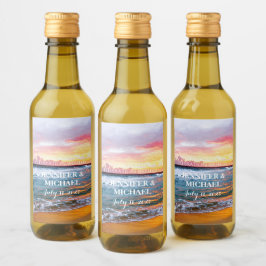 Elegant Sunset Beach Tropical Summer Elegant Vinetikett