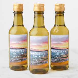 Elegant Sunset Beach Tropical Summer Elegant Vinetikett