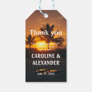Elegant Sunset Beach Tropical Summer Gift Märkres Presentetikett