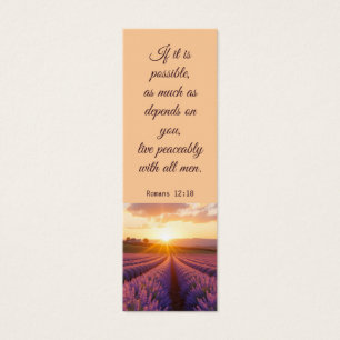 Elegant Sunset Lavender Ligcape Bible Verse Litet Visitkort