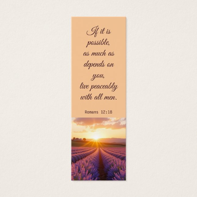 Elegant Sunset Lavender Ligcape Bible Verse Litet Visitkort (Framsidan)
