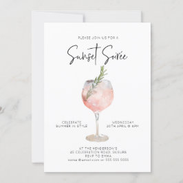 Elegant Sunset Soiree Drinks Cocktail Party Rosa Inbjudningar