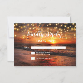 Elegant Sunset Summer Beach Wedding OSA kort