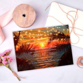 Elegant Sunset Tropical Beach Wedding Inbjudningar