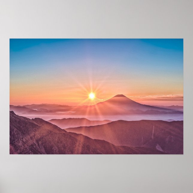 Elegant Sunshine Mountains Artwork | POSTER (Framsidan)