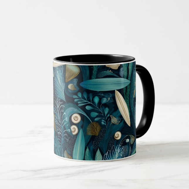 Elegant Surfbräda och Kelp Strand Mugg (Framsida höger)