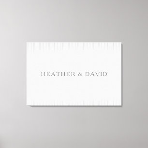Elegant Surname Monogram & Thin Grått Rand Canvastryck