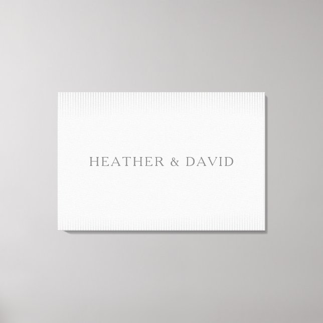 Elegant Surname Monogram & Thin Grått Rand Canvastryck (Framsida)