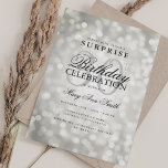 Elegant SURPRISE 30års födelsedag Glam Silver Ljus Inbjudningar<br><div class="desc">Inbjudningsmall för elegant 30års födelsedag Shimmer Ljus. Med modern gnistra ljus. Underbar för 30:e,  40:e,  50:e,  60:e och 70:e födelsedag och mer!</div>