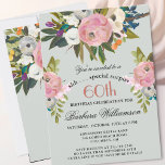 Elegant SURPRISE Handpainted 60th Birthday Party  Inbjudningar<br><div class="desc">Start this special Surprise 60th birthday celebration in a elegant style with this beautifully hand painted invitation with colorful yet gentle flowers -- leading with blush pink and greenery, yet adding interesting other touches of color. All of the text can be personalized for your party including the guest of honor's...</div>