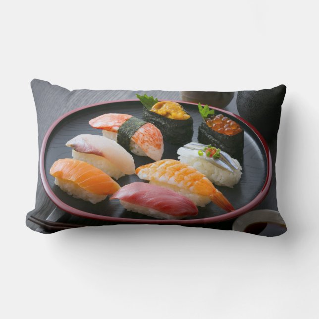 Elegant Sushi Plate Cushion – Taste of Tradition Lumbarkudde (Framsida)