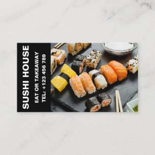 Elegant Sushi Restaurant Anpassningsbar Affärskort Visitkort