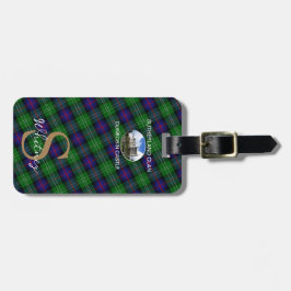 Elegant Sutherland Klan Guld Monogram Script Namn Bagagebricka