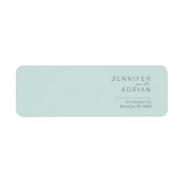 Elegant sval mint minimal modern returadress etikett