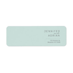Elegant sval mint minimal modern returadress etikett