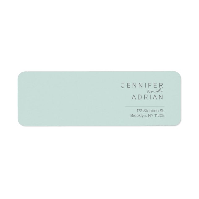 Elegant sval mint minimal modern returadress  etikett (Framsidan)