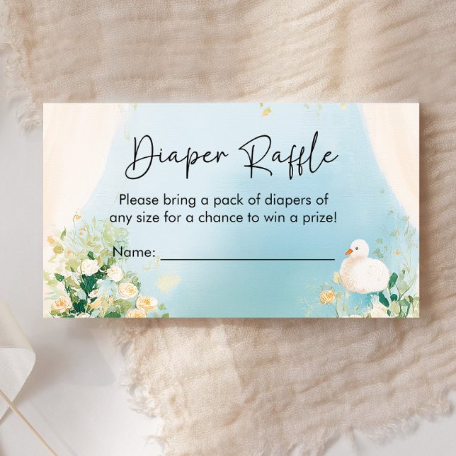 Elegant Svan Baby Shower Diaper Raffle Tilläggskort (Swan Baby Shower Diaper Raffle)