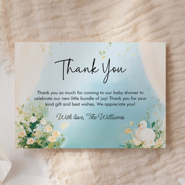 Elegant Svan Bebis Shower Tacksamhetskort Tack Kort (Swan Baby Shower Thank You Card)